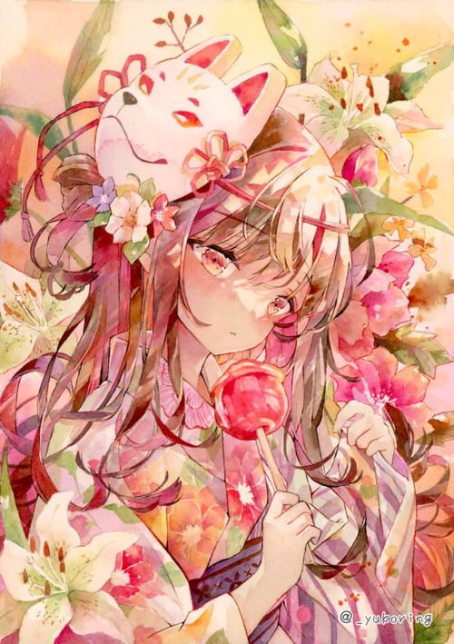精美插画精灵可爱的少女