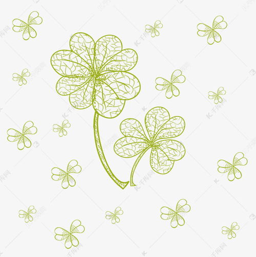 手绘边框绿植装饰纹理脉络四叶草素材图片免费下载千库网